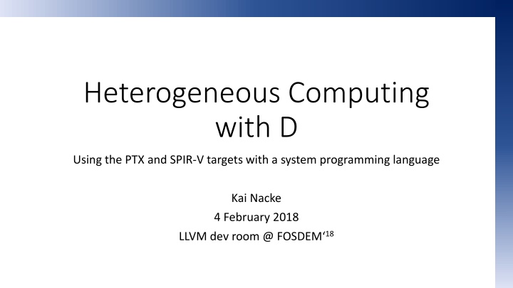 heterogeneous computing with d