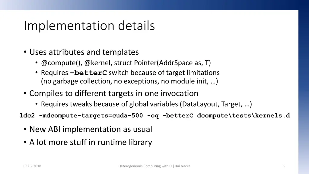 implementation details