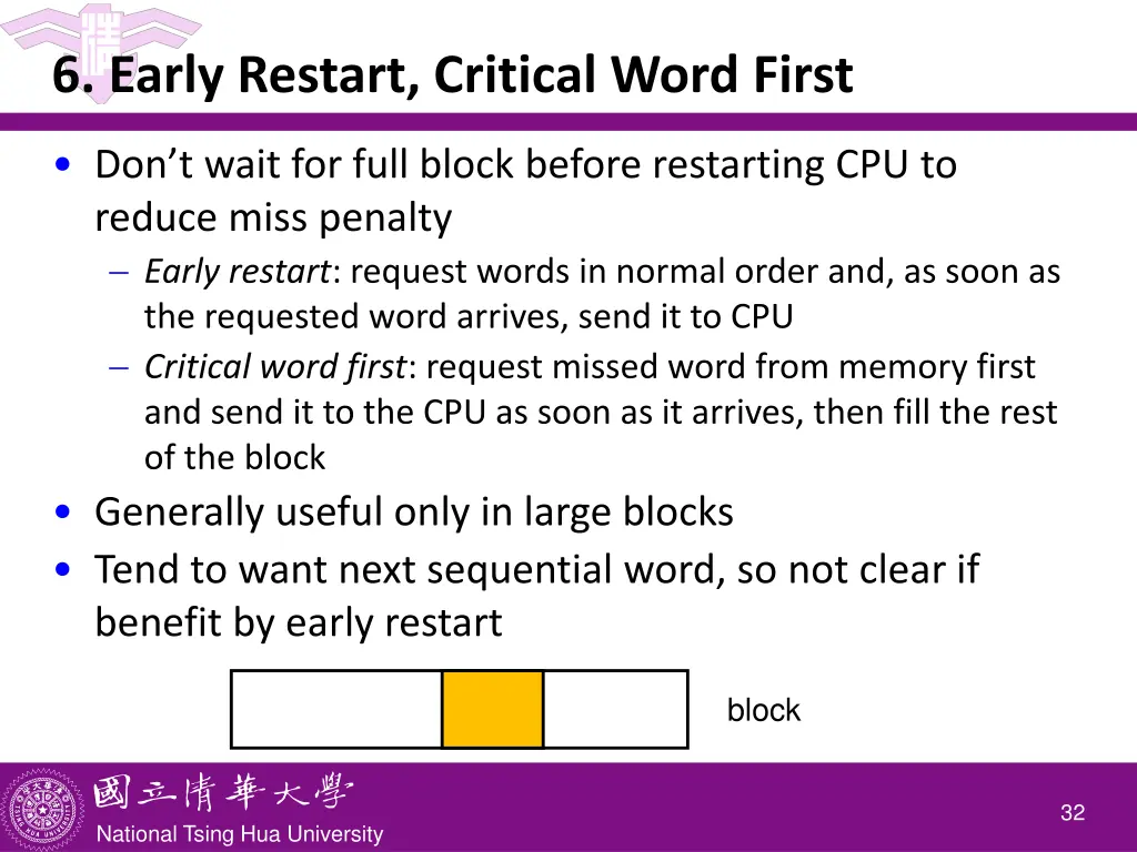 6 early restart critical word first