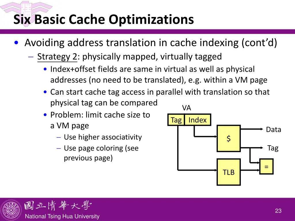 six basic cache optimizations 4