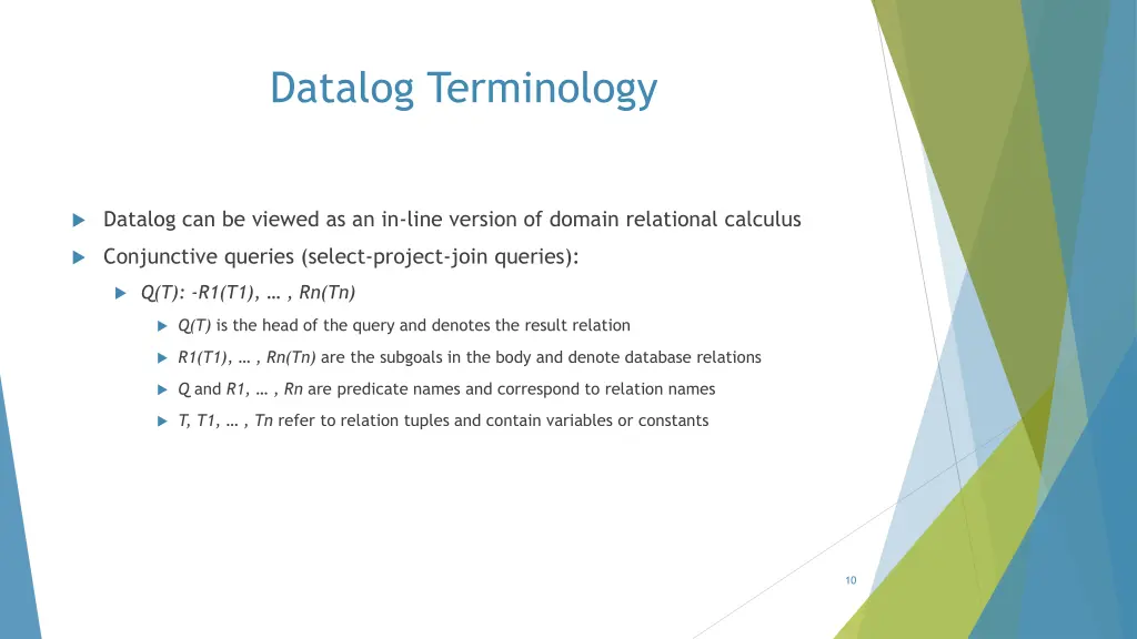 datalog terminology