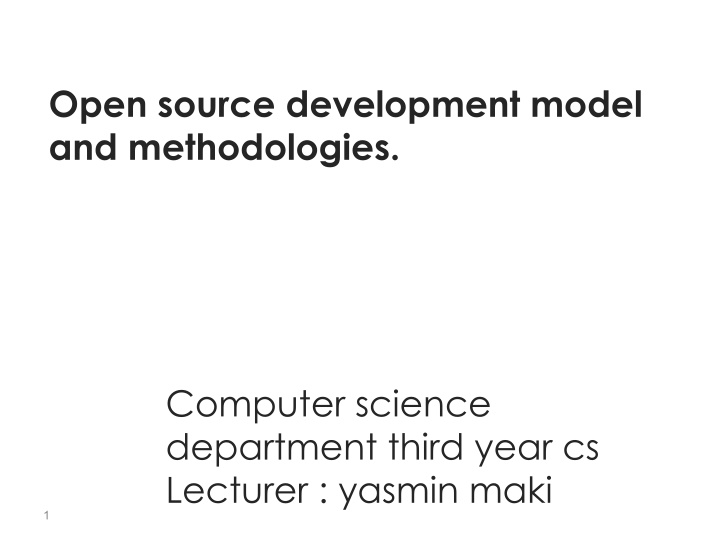 open source development model and methodologies