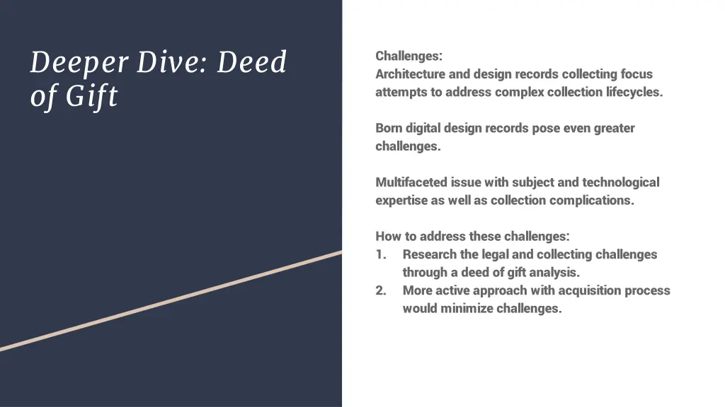 deeper dive deed of gift
