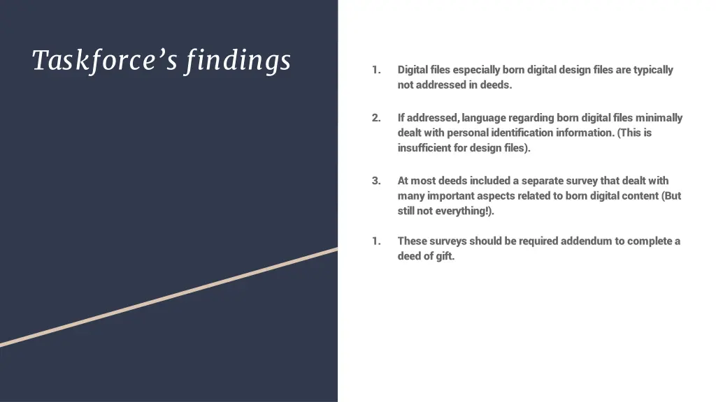 taskforce s findings