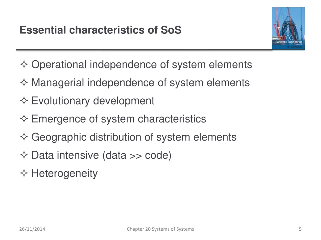 essential characteristics of sos