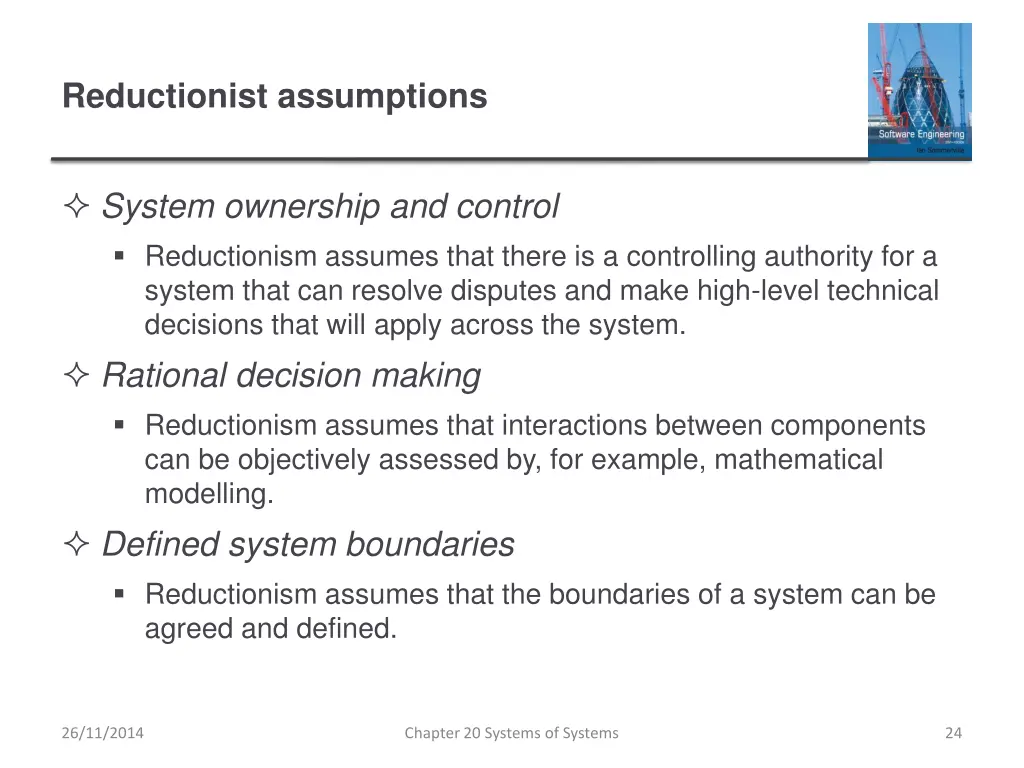 reductionist assumptions
