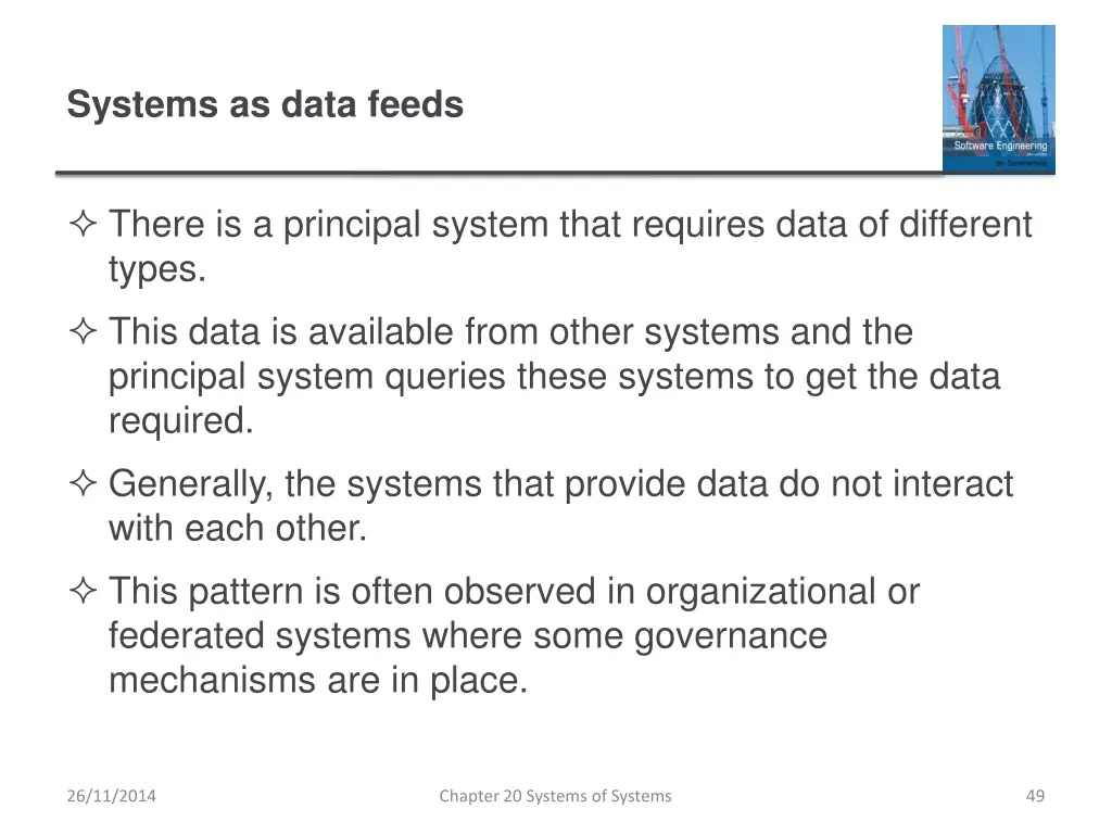 systems as data feeds