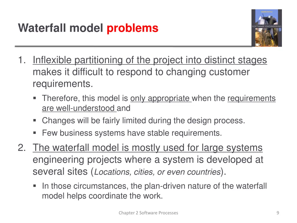 waterfall model problems