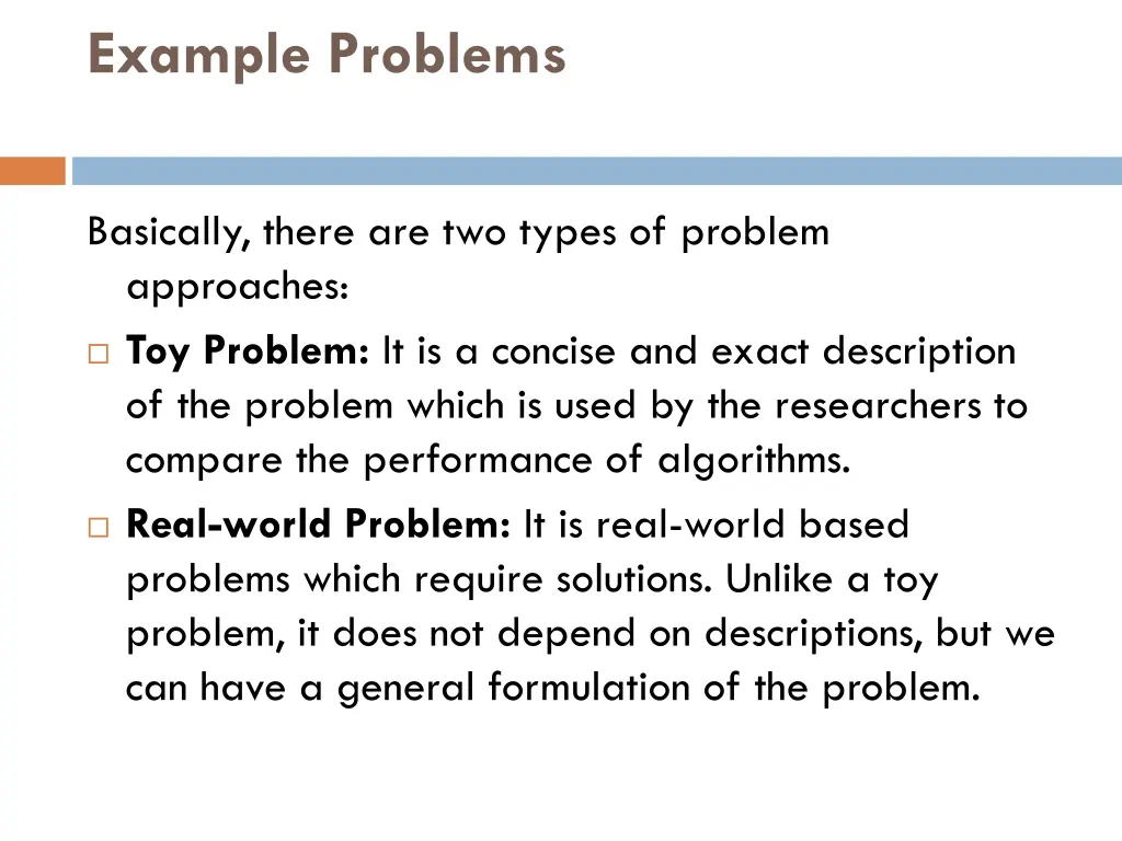 example problems