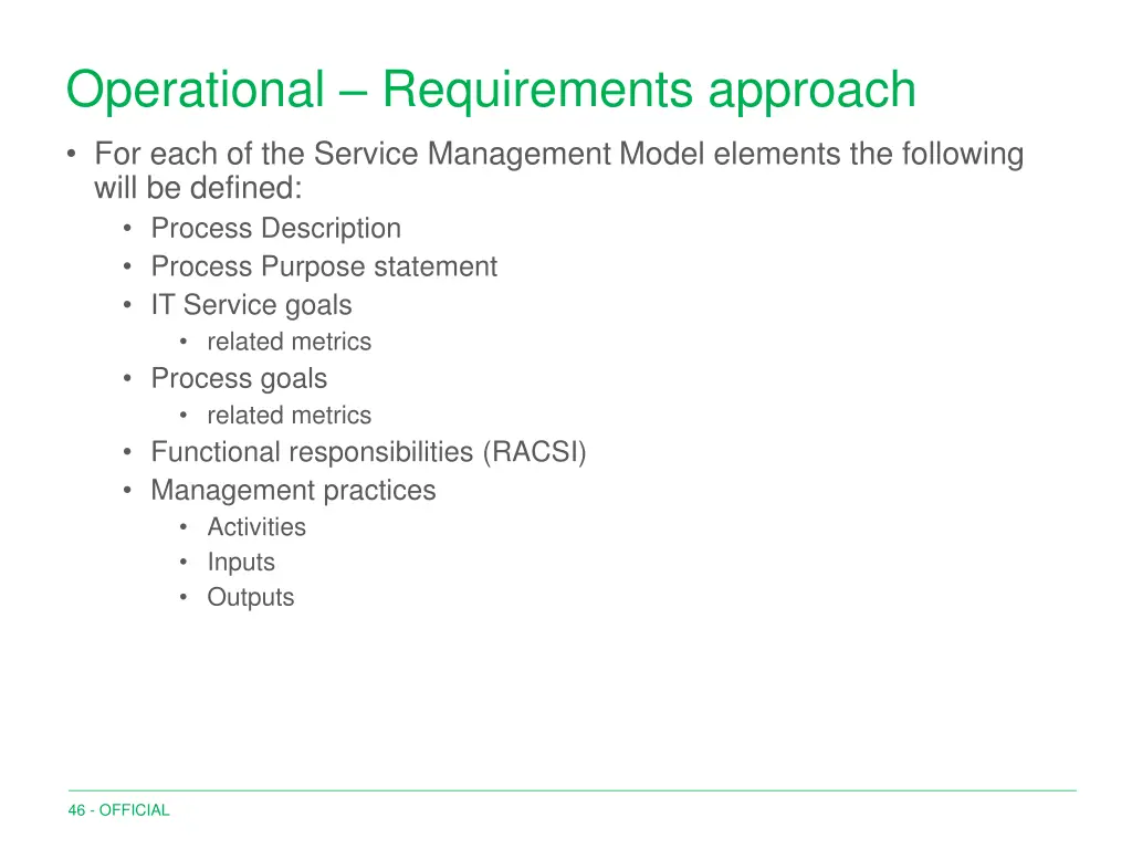 operational requirements approach
