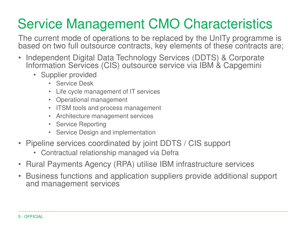service management cmo characteristics