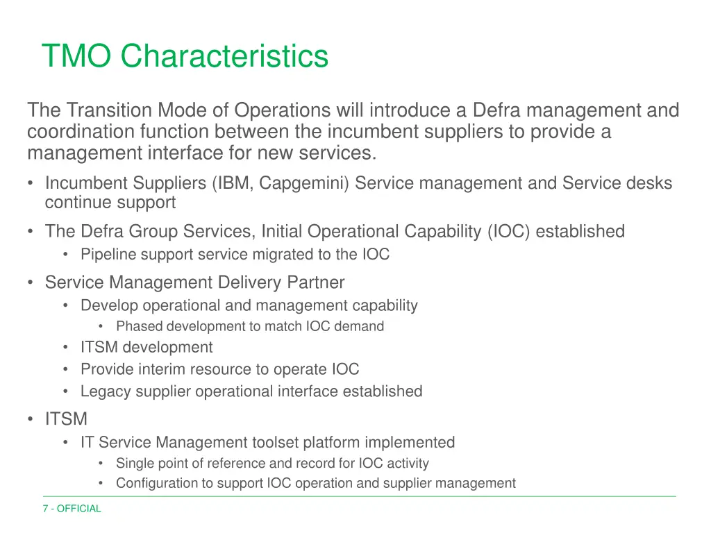 tmo characteristics