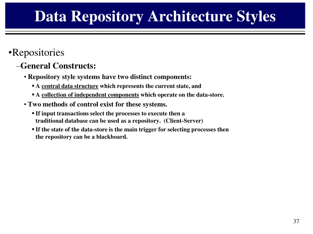 data repository architecture styles
