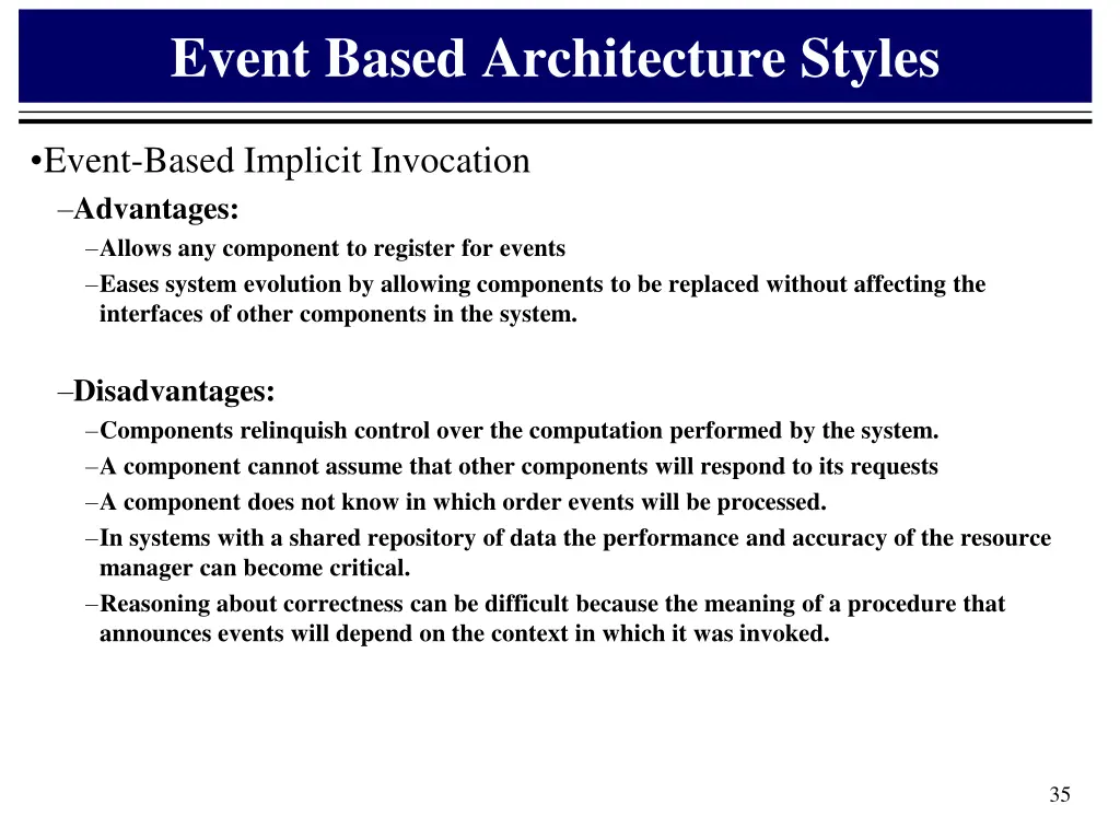 event based architecture styles