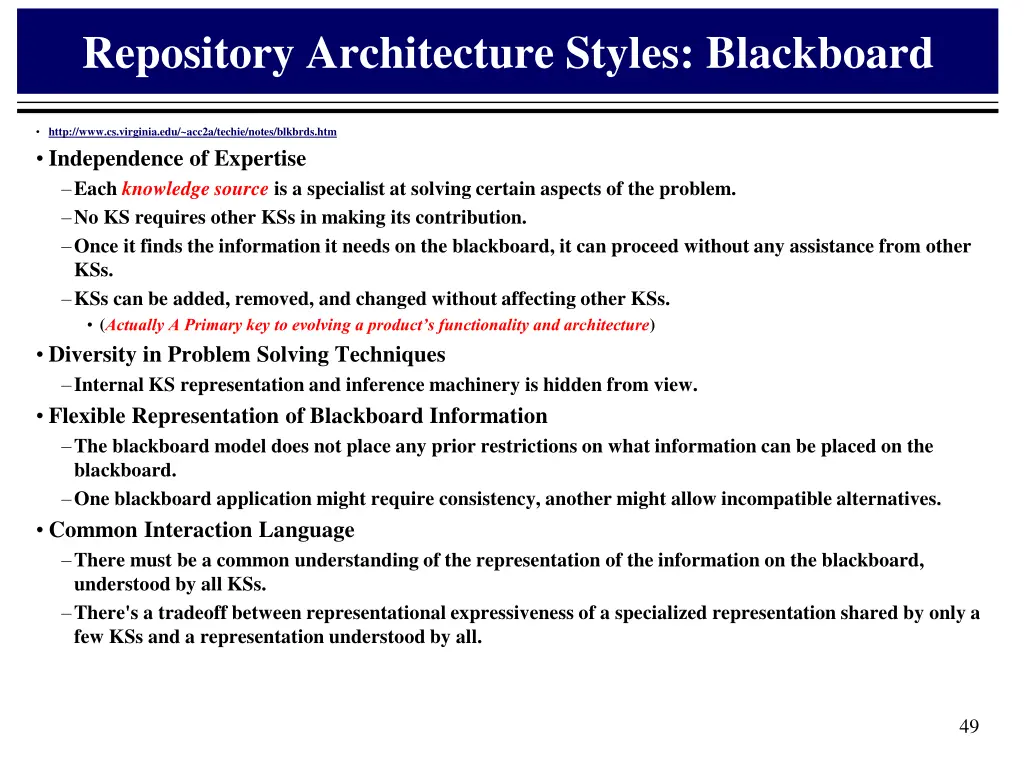repository architecture styles blackboard 1