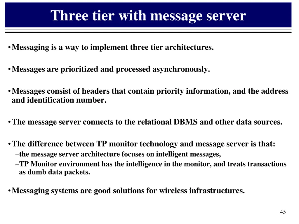 three tier with message server