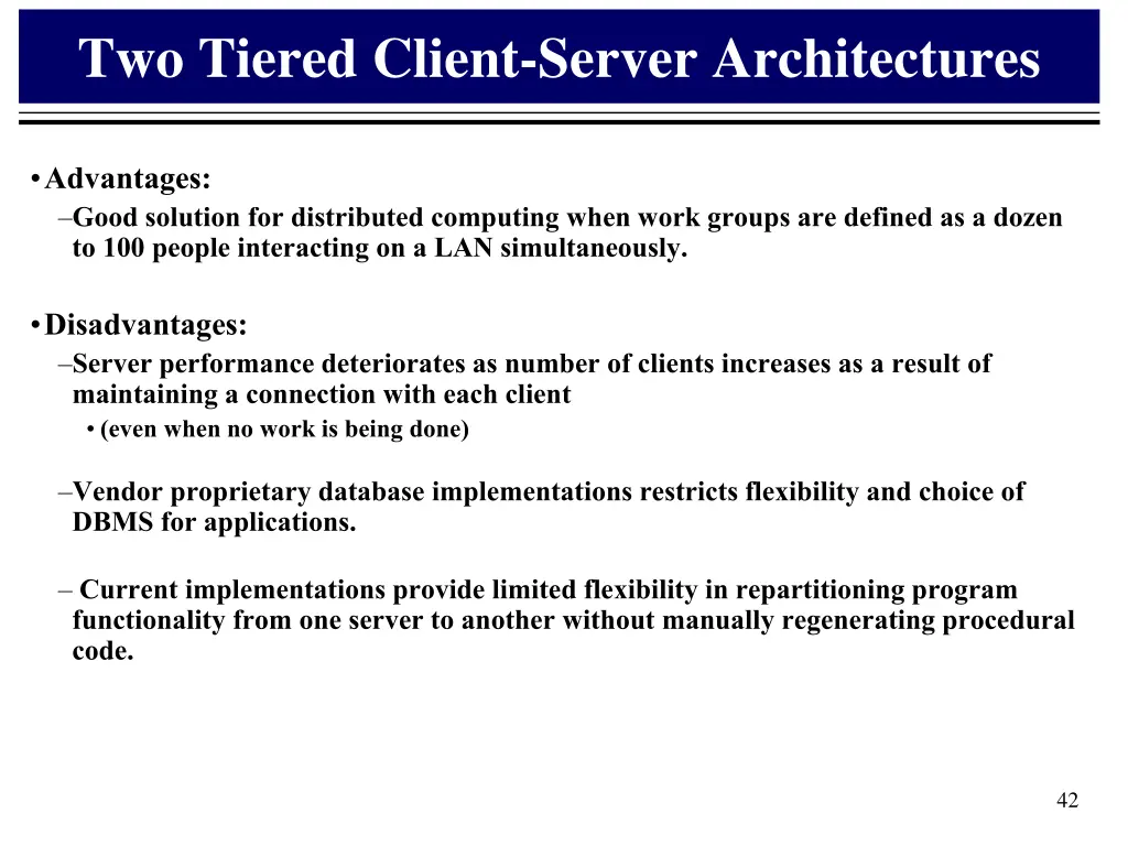 two tiered client server architectures 1