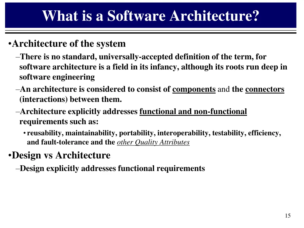 what is a software architecture 1