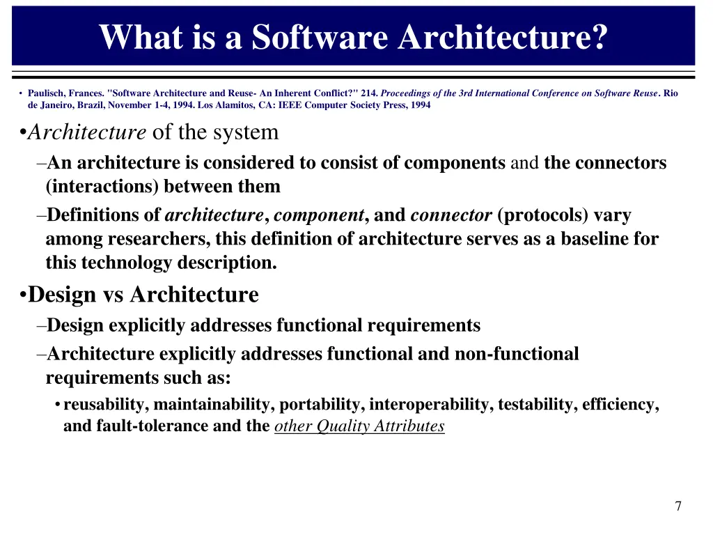 what is a software architecture
