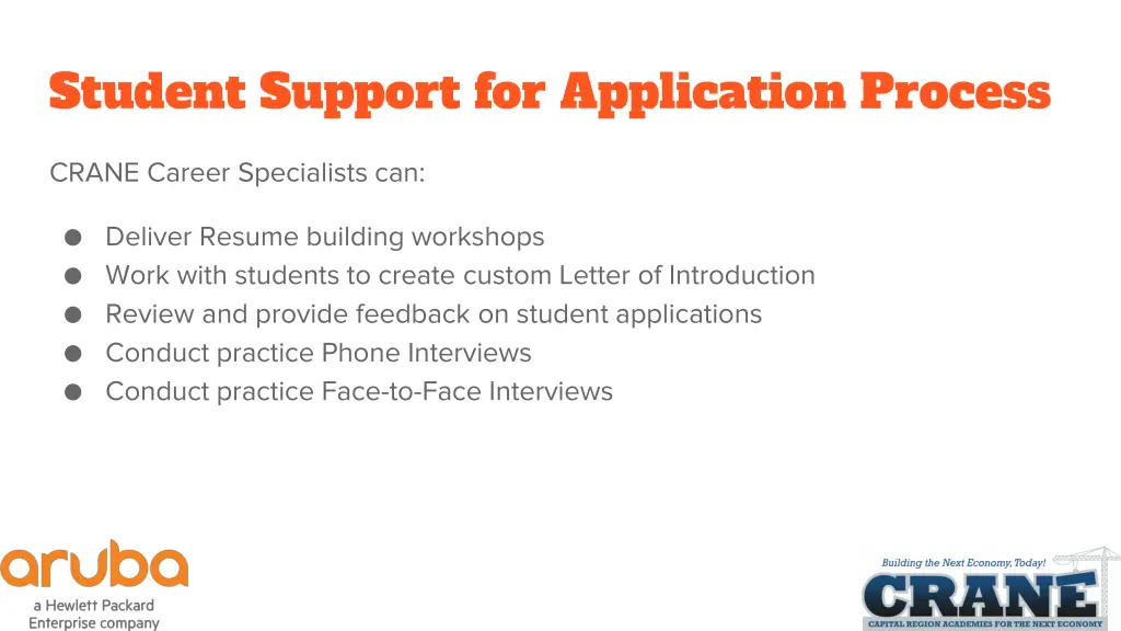 student support for application process
