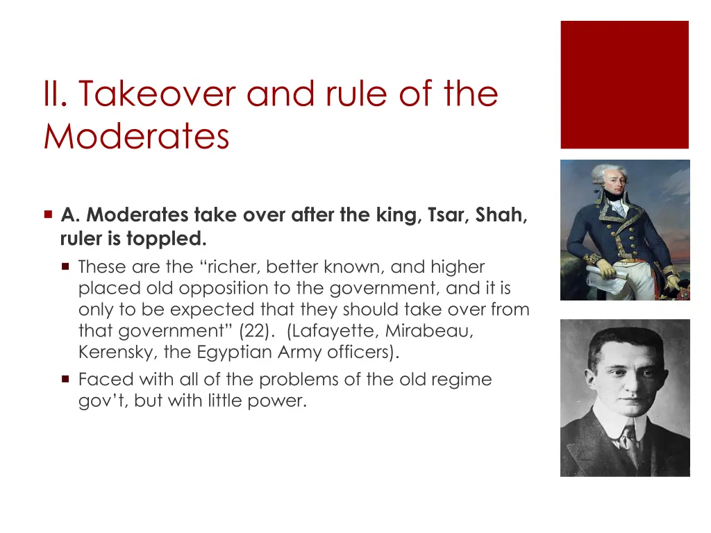 ii takeover and rule of the moderates