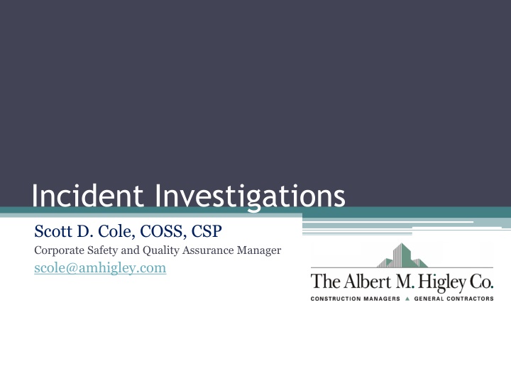 incident investigations scott d cole coss