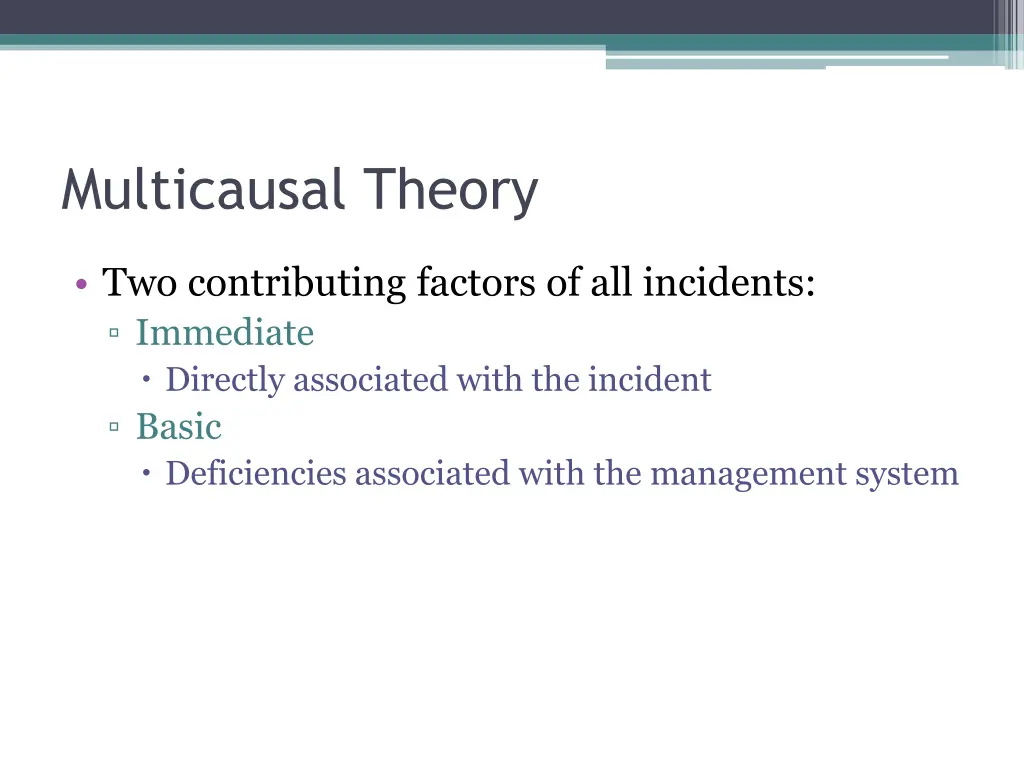 multicausal theory