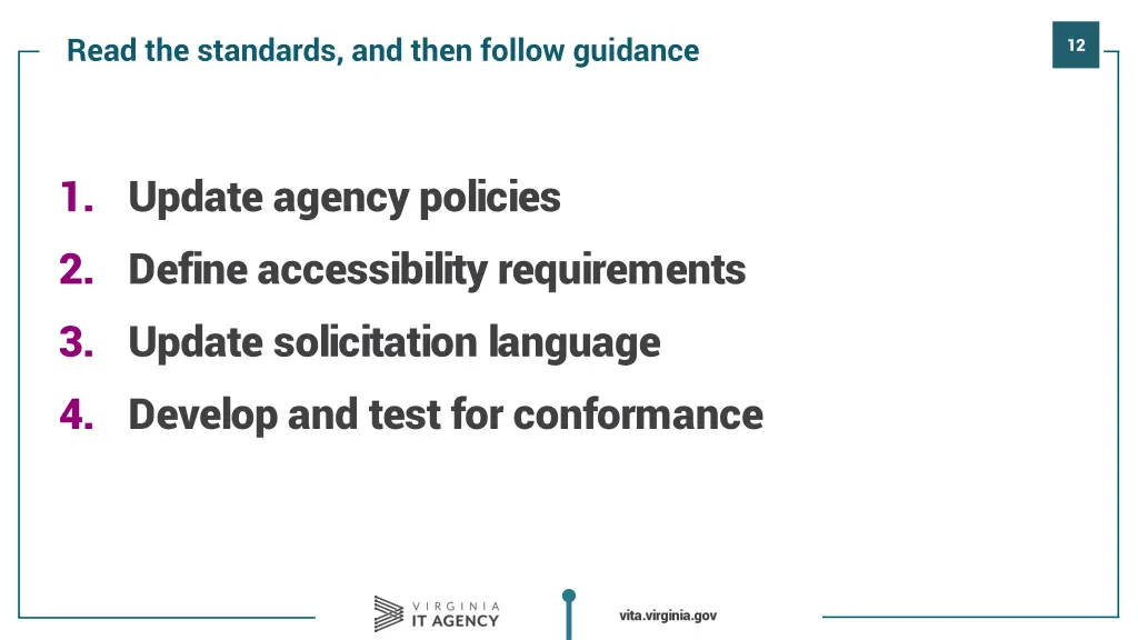 read the standards and then follow guidance