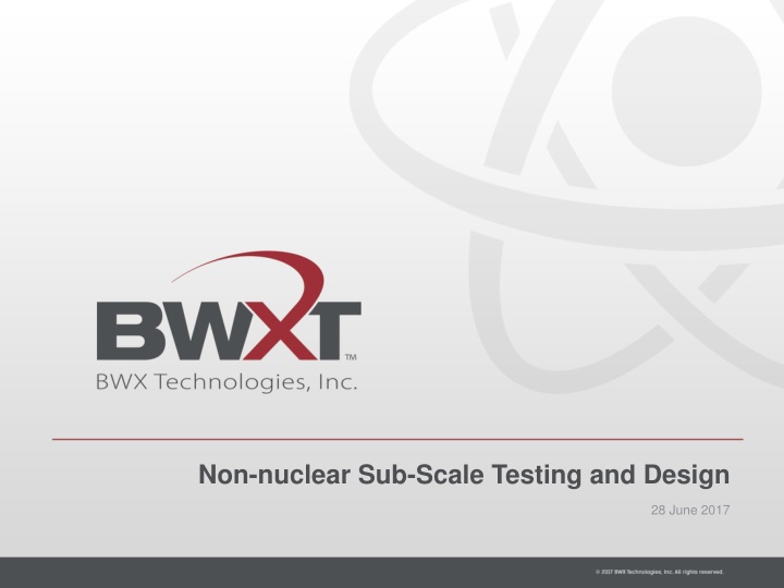 non nuclear sub scale testing and design