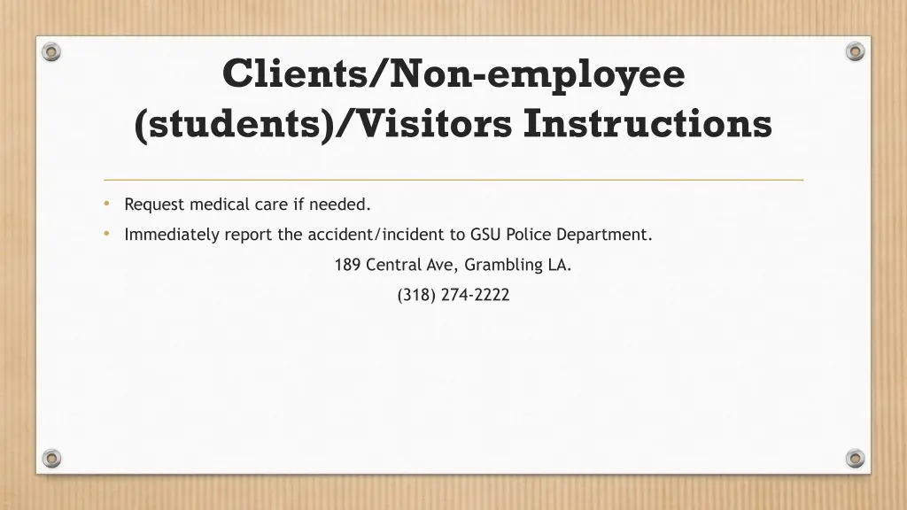 clients non employee students visitors