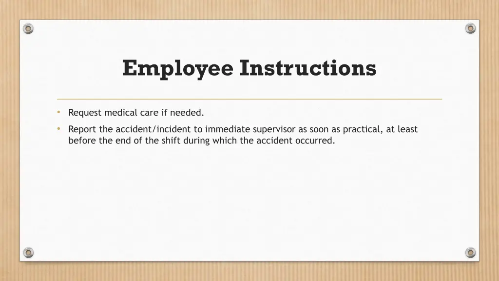 employee instructions