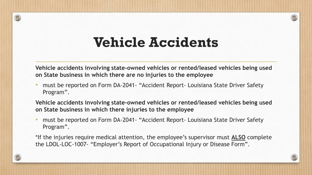 vehicle accidents