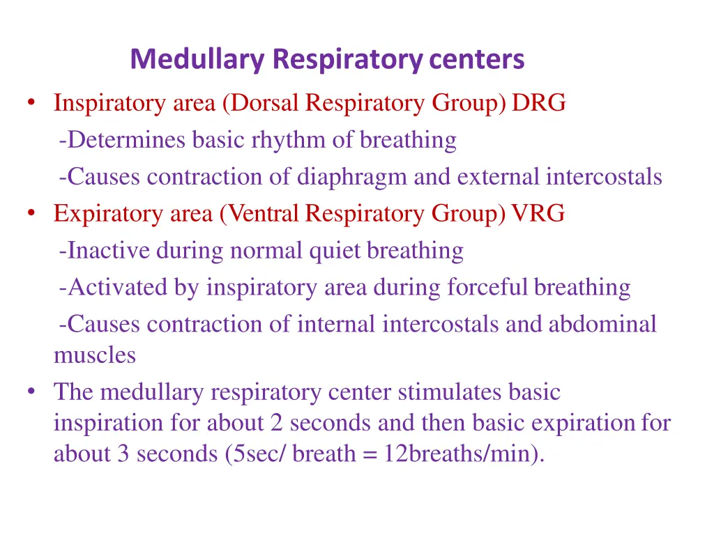 medullary respiratorycenters inspiratory area