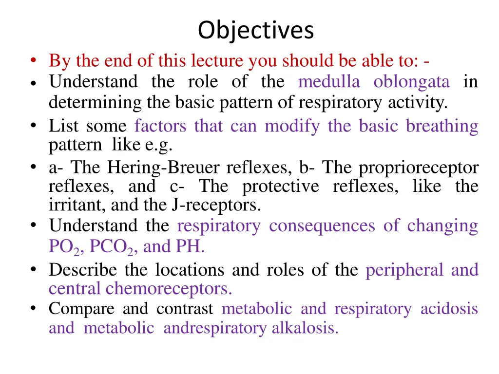objectives