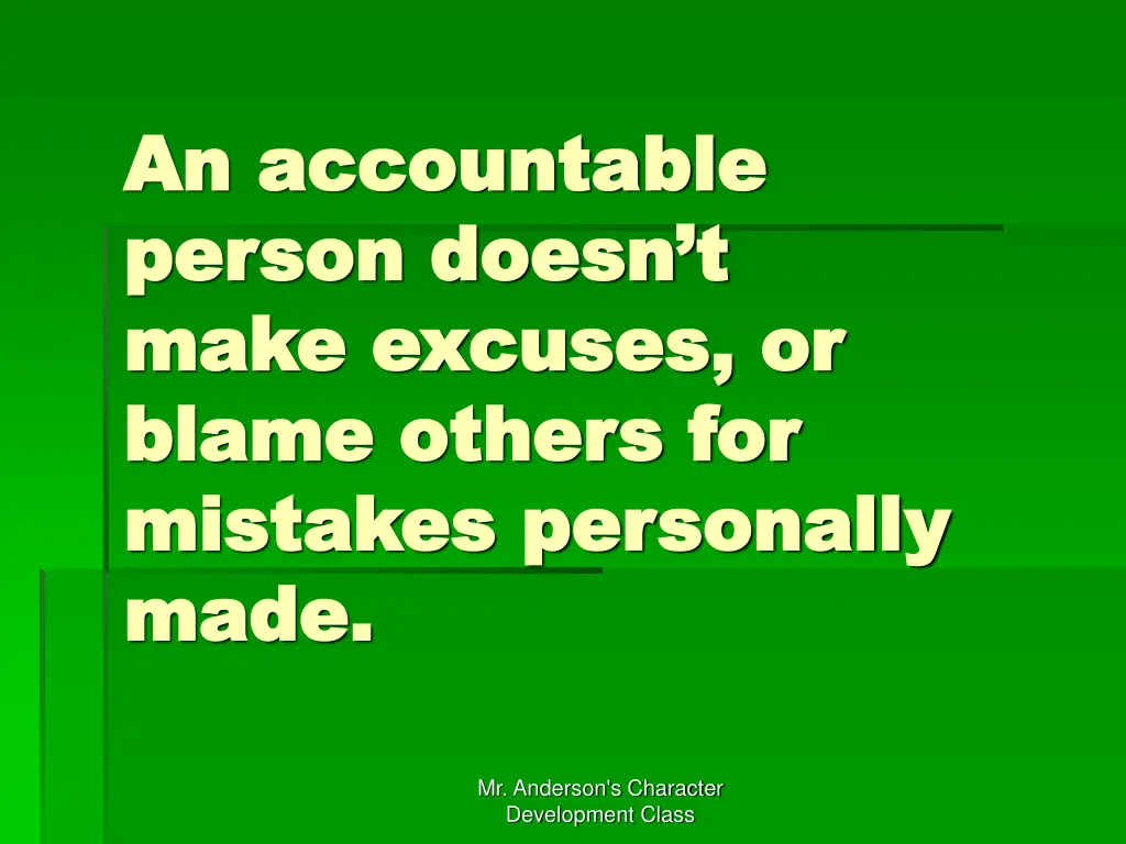 an accountable an accountable person doesn