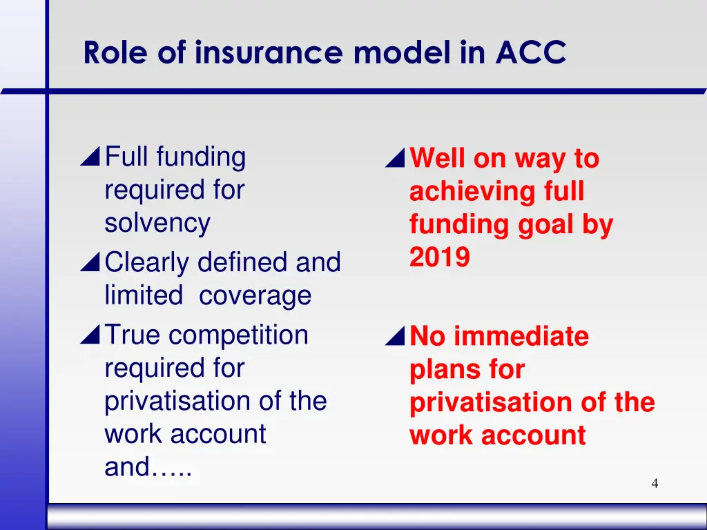 role of insurance model in acc