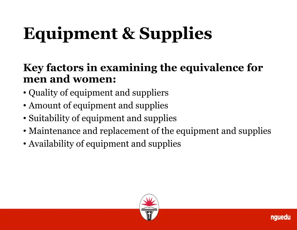 equipment supplies