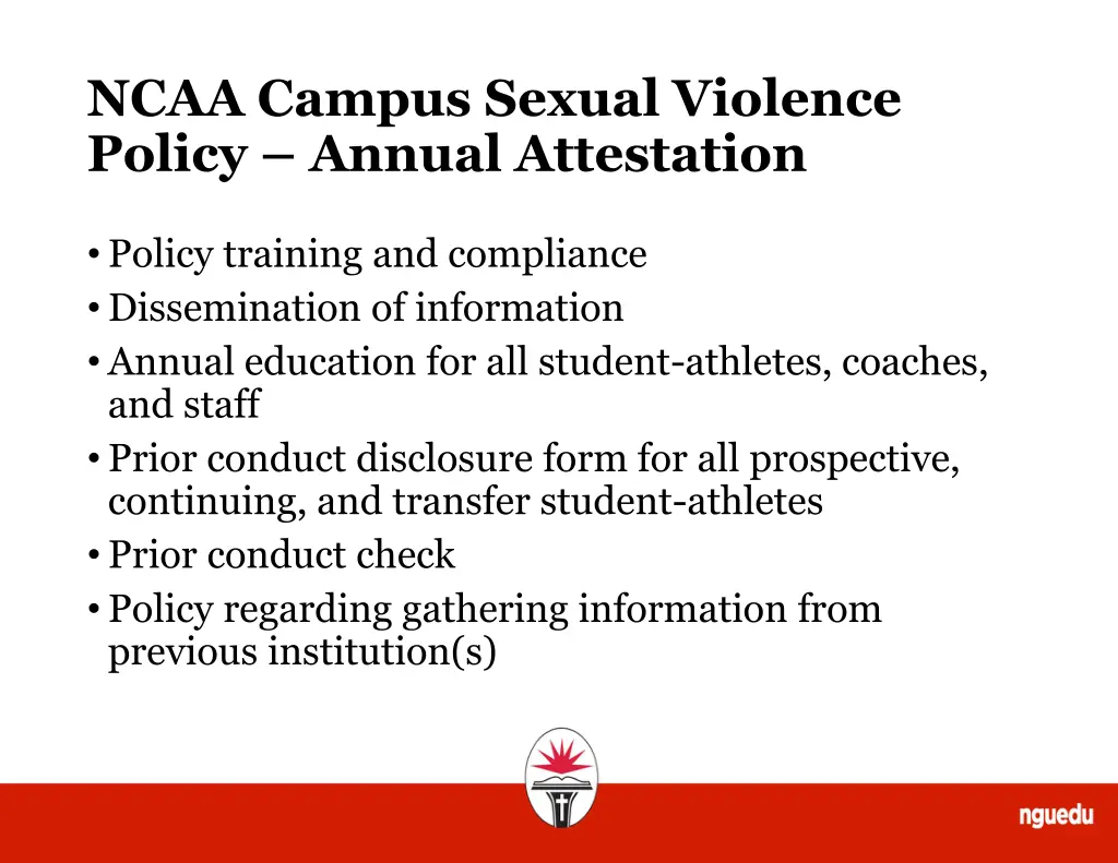 ncaa campus sexual violence policy annual