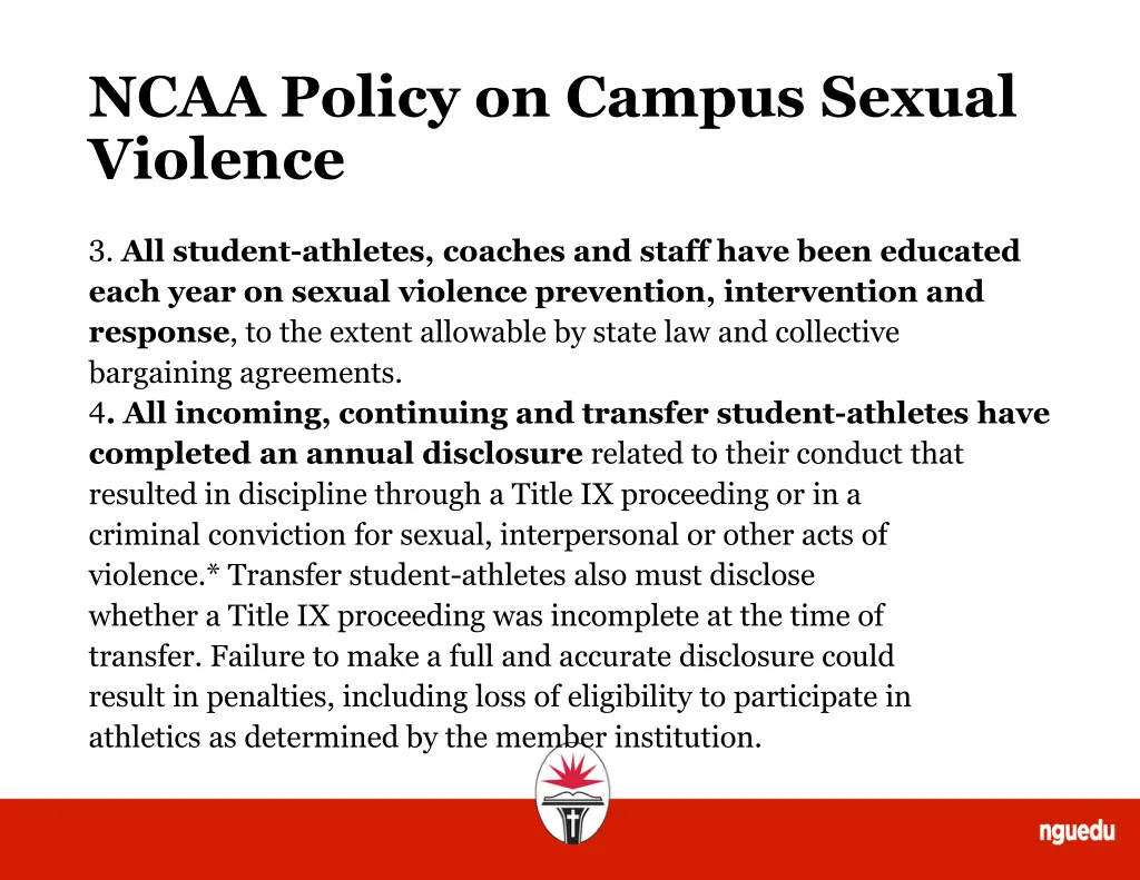 ncaa policy on campus sexual violence 1