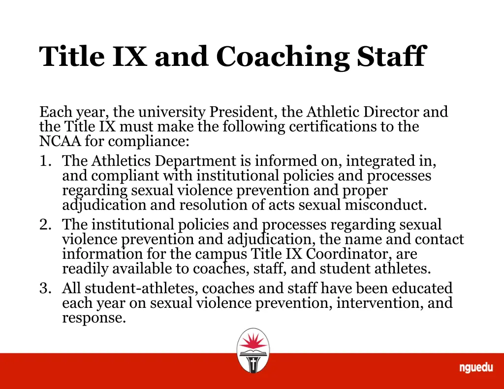 title ix and coaching staff