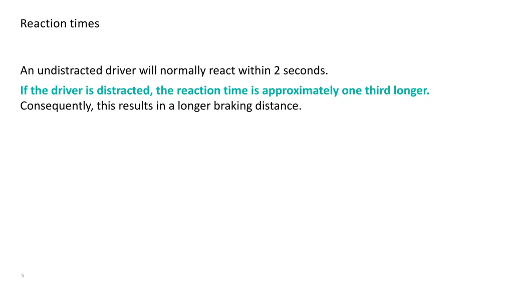 reaction times