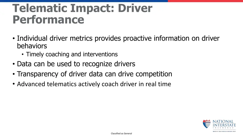 telematic impact driver performance