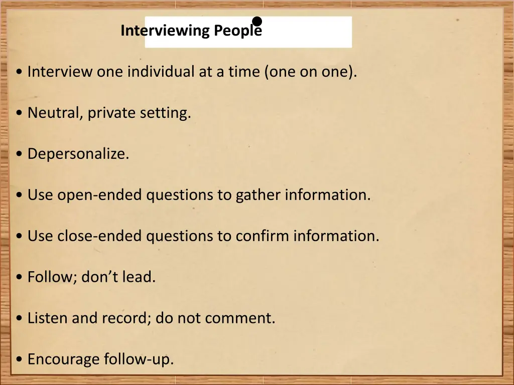 interviewing people