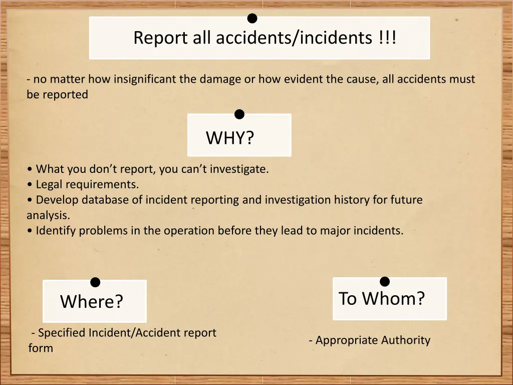 report all accidents incidents