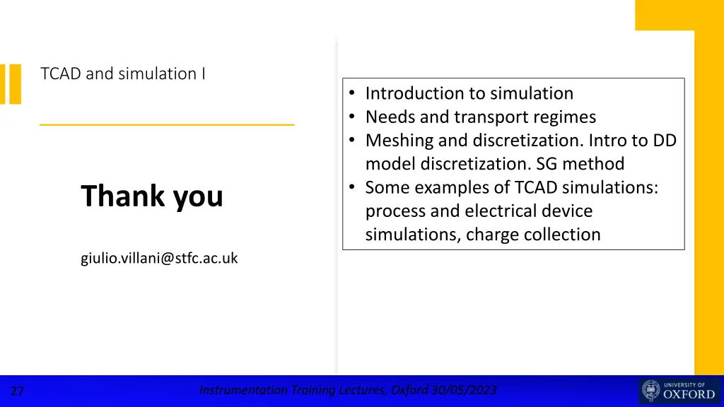 tcad and simulation i