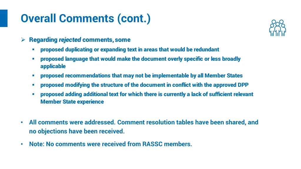 overall comments cont