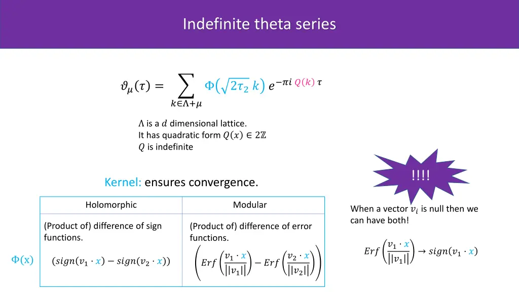 indefinite theta series