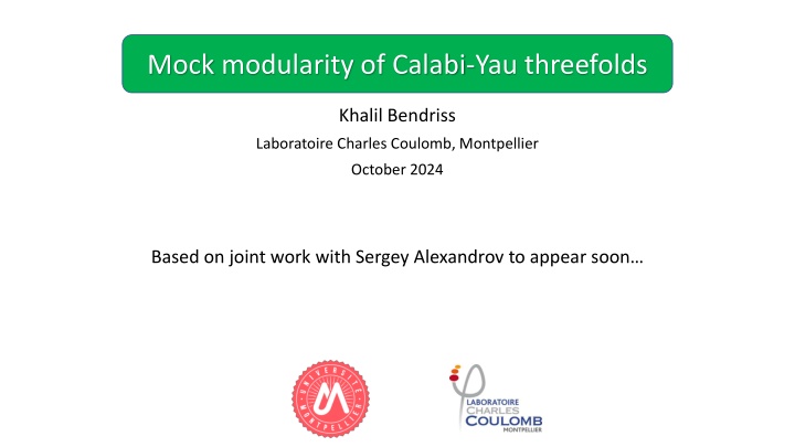 mock modularity of calabi yau threefolds