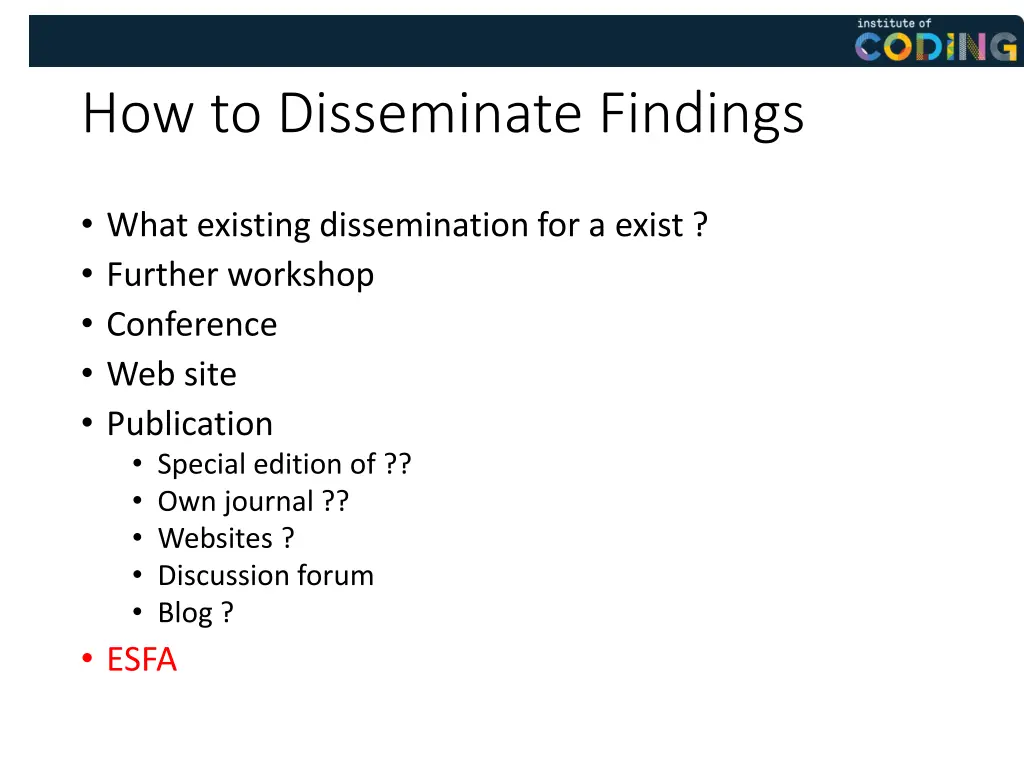 how to disseminate findings