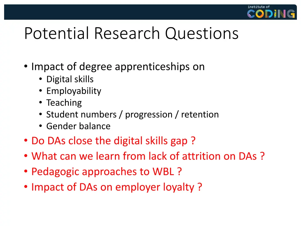 potential research questions